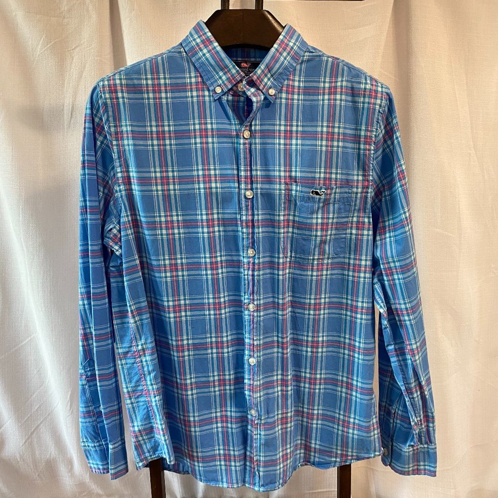 Vineyard Vines Men's Slim Fit Shirt Blue Medium